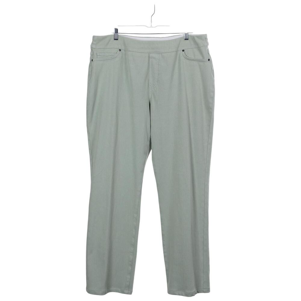 Coldwater Creek Pants 18 Mint Green High Rise Slim Leg Pull On Cotton Stretch
